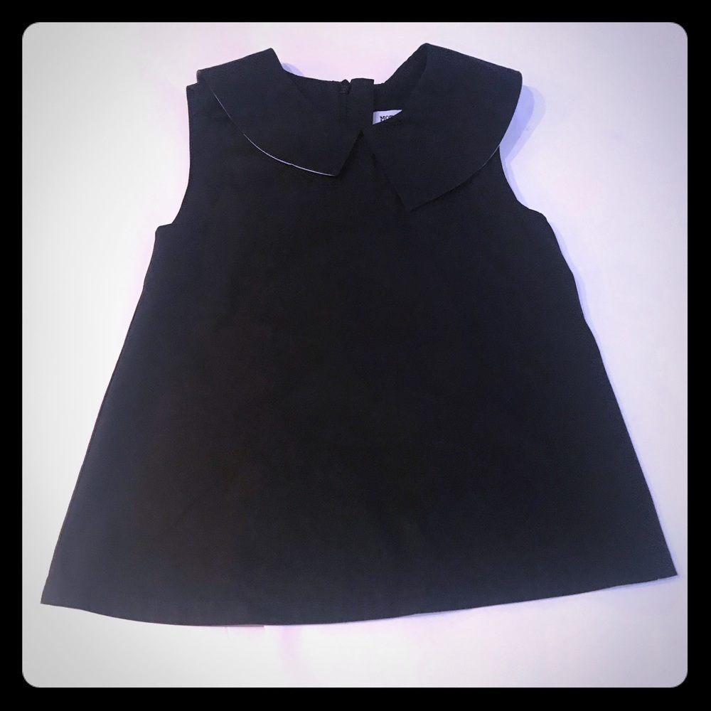 Motoreta Spain Black Sleeveless Collared Top Sz4